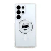 Dėklas Karl Lagerfeld Button Choupette Head Printed Logo MagSafe Samsung Galaxy S25 Ultra baltas