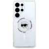 Dėklas Karl Lagerfeld Button Karl Head Printed Logo MagSafe Samsung Galaxy S25 Ultra baltos spalvos