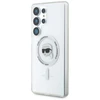 Dėklas Karl Lagerfeld Button Karl Head Printed Logo MagSafe Samsung Galaxy S25 Ultra baltos spalvos