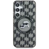 Karl Lagerfeld Button Karl&amp;Choupette Heads On KL Pattern MagSafe Samsung Galaxy S25 dėklas telefonui juodos spalvos