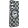 Karl Lagerfeld Button Karl&amp;Choupette Heads On KL Pattern MagSafe Samsung Galaxy S25 dėklas telefonui juodos spalvos