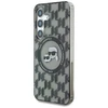 Karl Lagerfeld Button Karl&amp;Choupette Heads On KL Pattern MagSafe Samsung Galaxy S25 dėklas telefonui juodos spalvos
