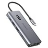 Adapteris 12in1 Choetech HUB-M26 USB-C for USB-C+ USB-A+ HDMI+ VGA+ AUX+ SD+ TF - Pilkas