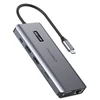 Adapteris 12in1 Choetech HUB-M26 USB-C for USB-C+ USB-A+ HDMI+ VGA+ AUX+ SD+ TF - Pilkas