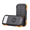 Choetech B659 Solar Power Bank su indukciniu įkrovimu 2x USB 10000mAh Qi 5W - juoda - oranžinė