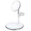 Belaidis įkroviklis CHOETECH, 15W, 3in1, magnetinis, baltas su stovu