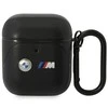 Apple AirPods BMW Leather Curved Line (BMA222PVTK) ausinių dėklas juodos spalvos