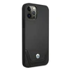 BMW BMHCP12LRSWPK Apple iPhone 12 Pro Max 6,7″ juodos spalvos kietas dėklas Leather Perforate