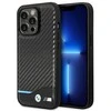 BMW BMHCP14L22NBCK Apple iPhone 14 Pro 6,1" dėklas telefonui juodos spalvos Leather Carbon