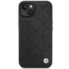 BMW telefono dėklas iPhone 14 6,1 BMHCP14S22RQDK juodas hard telefono dėklas Leather Quilted