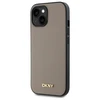 DKNY DKHMP15SPGHLME Apple iPhone 15 6.1" dėklas telefonui gelsvas Grained Metal Logo MagSafe