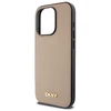 DKNY DKHMP15XPGHLME Apple iPhone 15 Pro Max 6.7" dėklas telefonui gelsvas Grained Metal Logo MagSafe