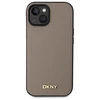 DKNY DKHMP15SPGHLME Apple iPhone 15 6.1" dėklas telefonui gelsvas Grained Metal Logo MagSafe