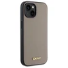 DKNY DKHMP15SPGHLME Apple iPhone 15 6.1" dėklas telefonui gelsvas Grained Metal Logo MagSafe