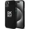 Apple iPhone 13 / 14 / 15 DKNY dėklas Liquid Silicone Metal Logo (DKHCP15SSMCBSK) juodos spalvos