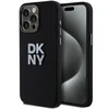 Apple iPhone 15 Pro Max DKNY dėklas Liquid Silicone Metal Logo (DKHCP15XSMCBSK) juodos spalvos