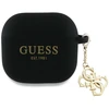 Dėklas Guess GUA4LECG4K AirPods 4 cover juodos spalvos silikoninis 4G Charm