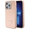 Apple iPhone 15 Pro Guess dėklas Croco Triangle Metal Logo (GUHCP15LPCRTHCP) rožinės spalvos