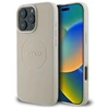 Dėklas Apple iPhone 16 Pro Max Guess kieto dėklo grūdėtas žiedas MagSafe smėlio spalvos