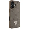 Originalus Dėklas GUESS Grained Hot Stamp Peony Triangle Logo MagSafe skirtas Apple iPhone 16 rudos spalvos