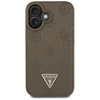 Originalus Dėklas GUESS Grained Hot Stamp Peony Triangle Logo MagSafe skirtas Apple iPhone 16 rudos spalvos