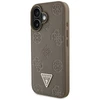 Originalus Dėklas GUESS Grained Hot Stamp Peony Triangle Logo MagSafe skirtas Apple iPhone 16 rudos spalvos