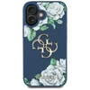 Dėklas Guess Grained Roses Big 4G logo Apple iPhone 16 mėlynas
