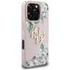 Originalus Dėklas GUESS Grained Roses Big 4G logo skirtas Apple iPhone 16 Pro Max rožinės spalvos