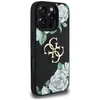 Dėklas Guess Grained Roses Big 4G logo Apple iPhone 16 Pro juodos spalvos