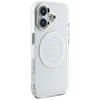 Dėklas Guess IML Metal Colored Circle Classic Logo MagSafe Apple iPhone 16 baltos spalvos