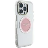 Dėklas Guess IML Metal Colored Circle Classic Logo MagSafe Apple iPhone 16 Pro rožinės spalvos
