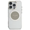Originalus Dėklas GUESS IML Metal Colored Circle Classic Logo MagSafe skirtas Apple iPhone 16 Pro pilkos spalvos