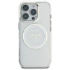 Dėklas Guess IML Metal Colored Circle Classic Logo MagSafe Apple iPhone 16 Pro baltos spalvos
