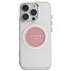 Dėklas Guess IML Metal Colored Circle Classic Logo MagSafe Apple iPhone 16 Pro rožinės spalvos