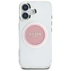 Dėklas Guess IML Metal Colored Circle Classic Logo MagSafe Apple iPhone 16 rožinės spalvos