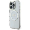 Dėklas Guess IML Metal Colored Circle Classic Logo MagSafe Apple iPhone 16 Pro baltos spalvos