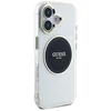 Dėklas Guess IML Metal Colored Circle Classic Logo MagSafe Apple iPhone 16 juodos spalvos