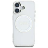 Dėklas Guess IML Metal Colored Circle Classic Logo MagSafe Apple iPhone 16 baltos spalvos
