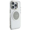 Originalus Dėklas GUESS IML Metal Colored Circle Classic Logo MagSafe skirtas Apple iPhone 16 Pro pilkos spalvos