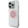 Dėklas Guess IML Metal Colored Circle Classic Logo MagSafe Apple iPhone 16 Pro rožinės spalvos