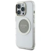 Originalus Dėklas GUESS IML Metal Colored Circle Classic Logo MagSafe skirtas Apple iPhone 16 Pro pilkos spalvos