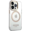 Guess dėklas, skirtas iPhone 15 Pro 6,1 GUHMP15LHTRMD auksinis HC Magsafe Metal Outline