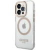 Guess dėklas, skirtas iPhone 15 Pro 6,1 GUHMP15LHTRMD auksinis HC Magsafe Metal Outline