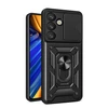 Hurtel Hybrid Armor Camshield dėklas su Stand and Camera dėklas skirtas Vivo Y39 5G / Y300i 5G – juodos spalvos