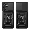 Hurtel Hybrid Armor Camshield dėklas su Stand and Camera dėklas skirtas Vivo Y39 5G / Y300i 5G – juodos spalvos