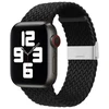 Dėklas Hurtel Braided Medžiaginė Apyrankė Bracelet Apyrankė Medžiaginė Band skirta Apple Watch 42 / 44 / 45 / 49 mm - juodos spalvos