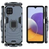 Dėklas Hurtel Ring Armor Kickstand Tough Rugged Samsung Galaxy A22 4G mėlynos spalvos