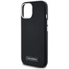 Dėklas Karl Lagerfeld FW Metal Plate MagSafe Apple iPhone 15 juodos spalvos