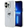 Karl Lagerfeld KLHMP14XHLSCHH Apple iPhone 14 Pro Max 6.7" dėklas telefonui baltos spalvos IML Metal Choupette Head MagSafe