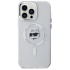 Karl Lagerfeld KLHMP14XHLSCHH Apple iPhone 14 Pro Max 6.7" dėklas telefonui baltos spalvos IML Metal Choupette Head MagSafe